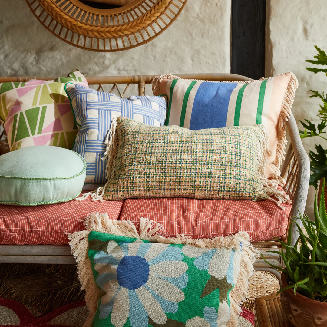 SAGE & CLARE | Tishy Fringe Cushion Cantaloupe | Shut the Front Door