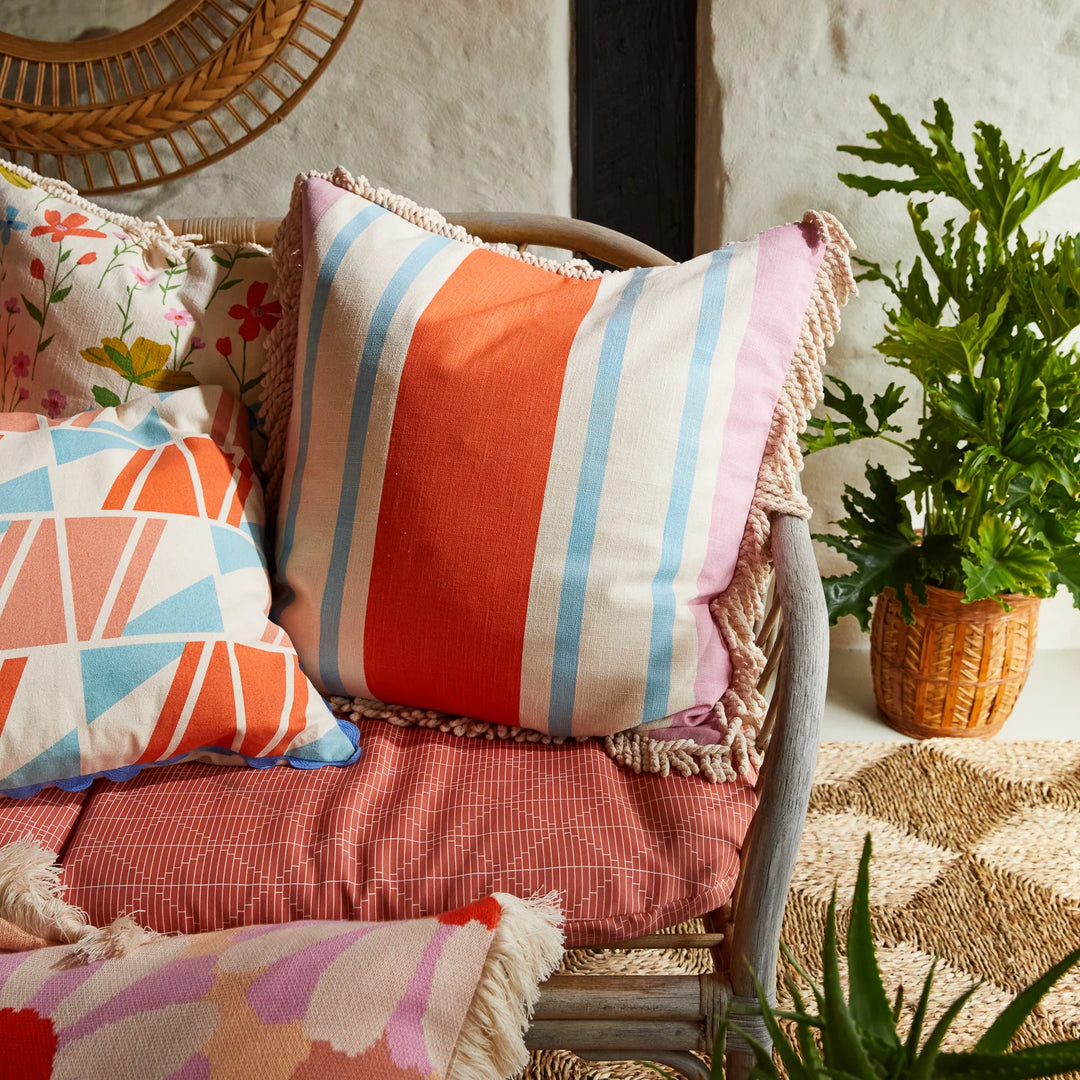 SAGE & CLARE | Tishy Fringe Cushion Dahlia | Shut the Front Door