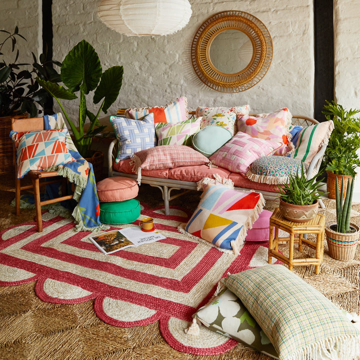 SAGE & CLARE | Tishy Fringe Cushion Dahlia | Shut the Front Door