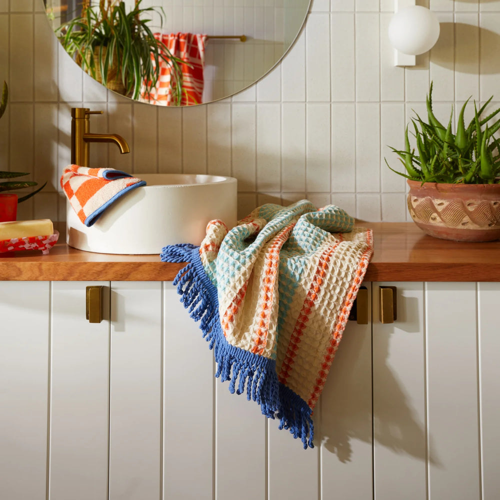SAGE & CLARE | Tishy Waffle Hand Towel Hydrangea | Shut the Front Door