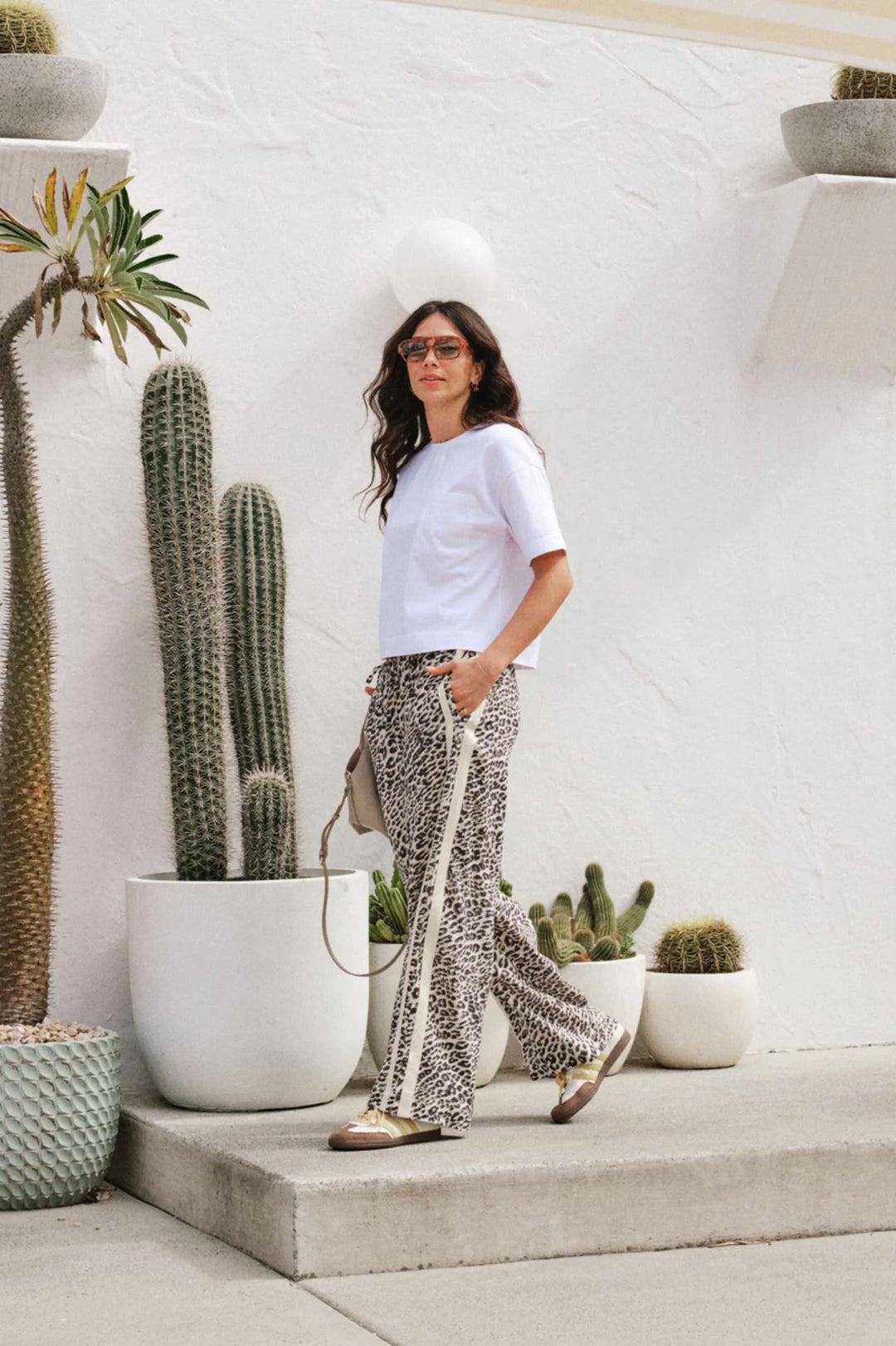 Relaxed Drawstring Pant - Leopard Linen Blend
