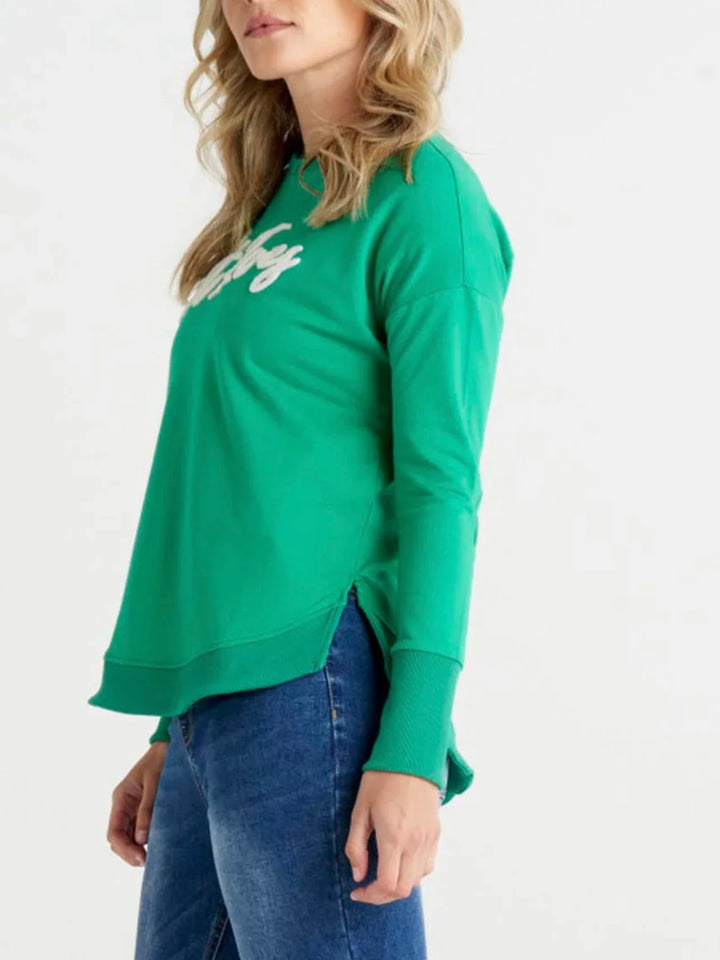Betty Basics | Lucy French Terry Sweat - Jade | Shut the Front Door