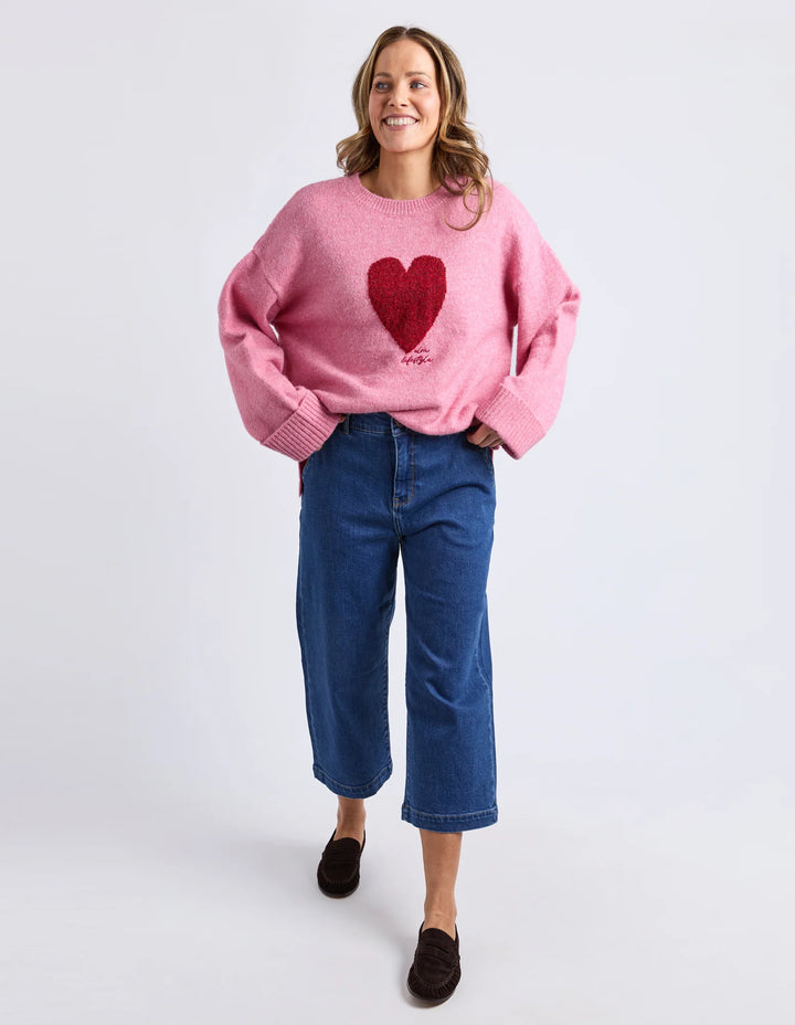 Elm Knitwear | Intersia Heart Knit - Quartz Pink | Shut the Front Door