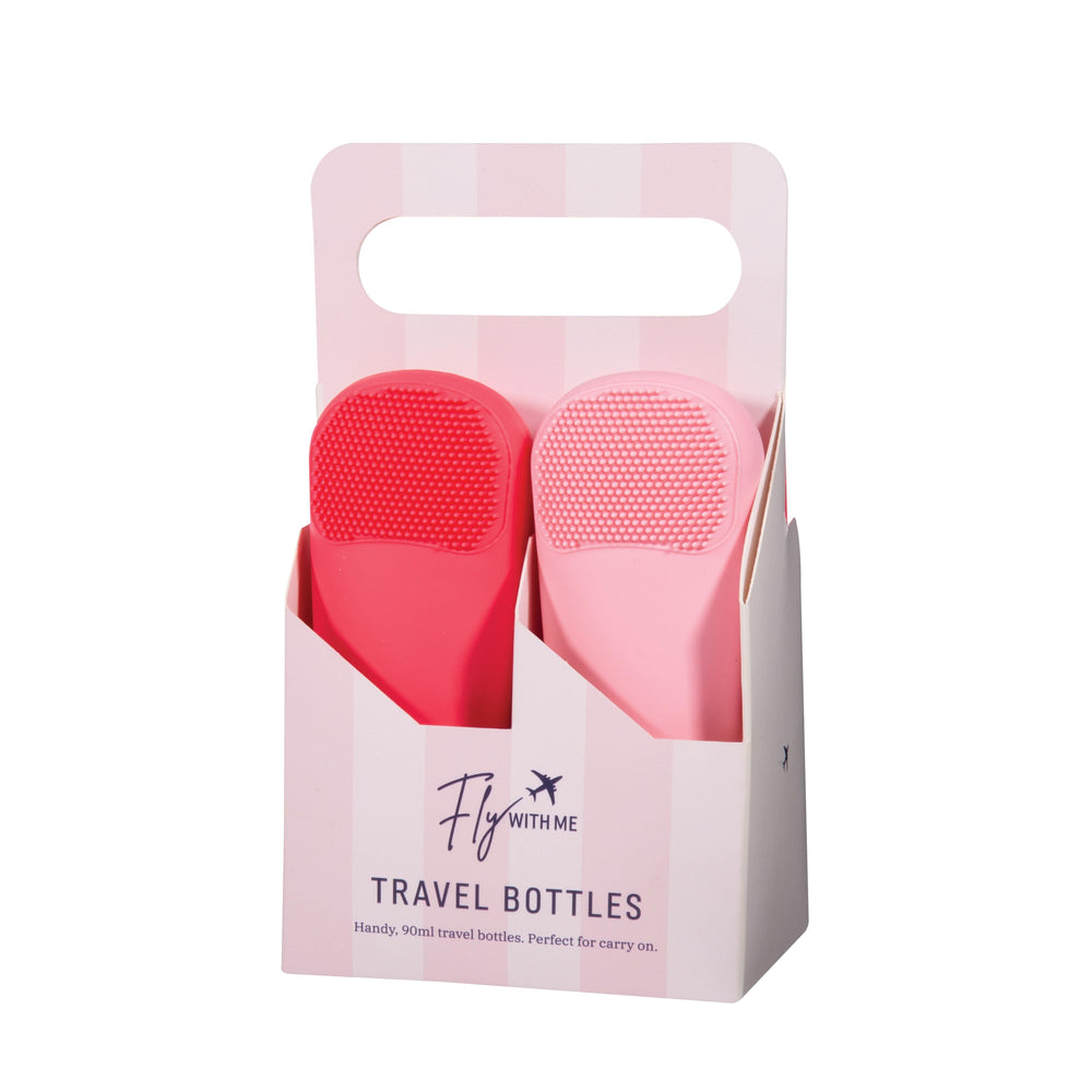 IS Gifts | Travel Bottle Set of 4 - Red/Pink | Shut the Front Door