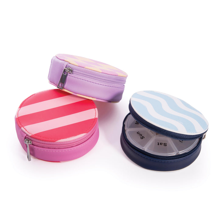 IS Gifts | Travel Pill Case - Blue/White | Shut the Front Door