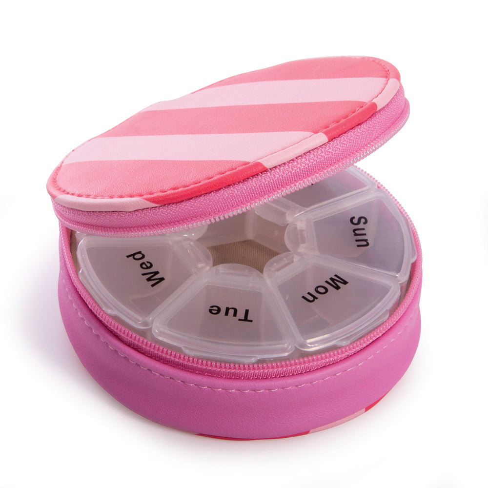 IS Gifts | Travel Pill Case - Pink/Red | Shut the Front Door