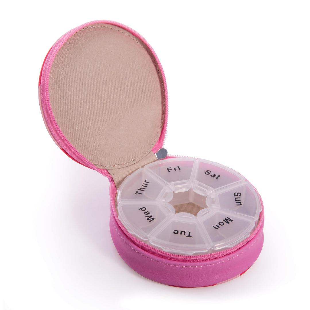IS Gifts | Travel Pill Case - Pink/Red | Shut the Front Door