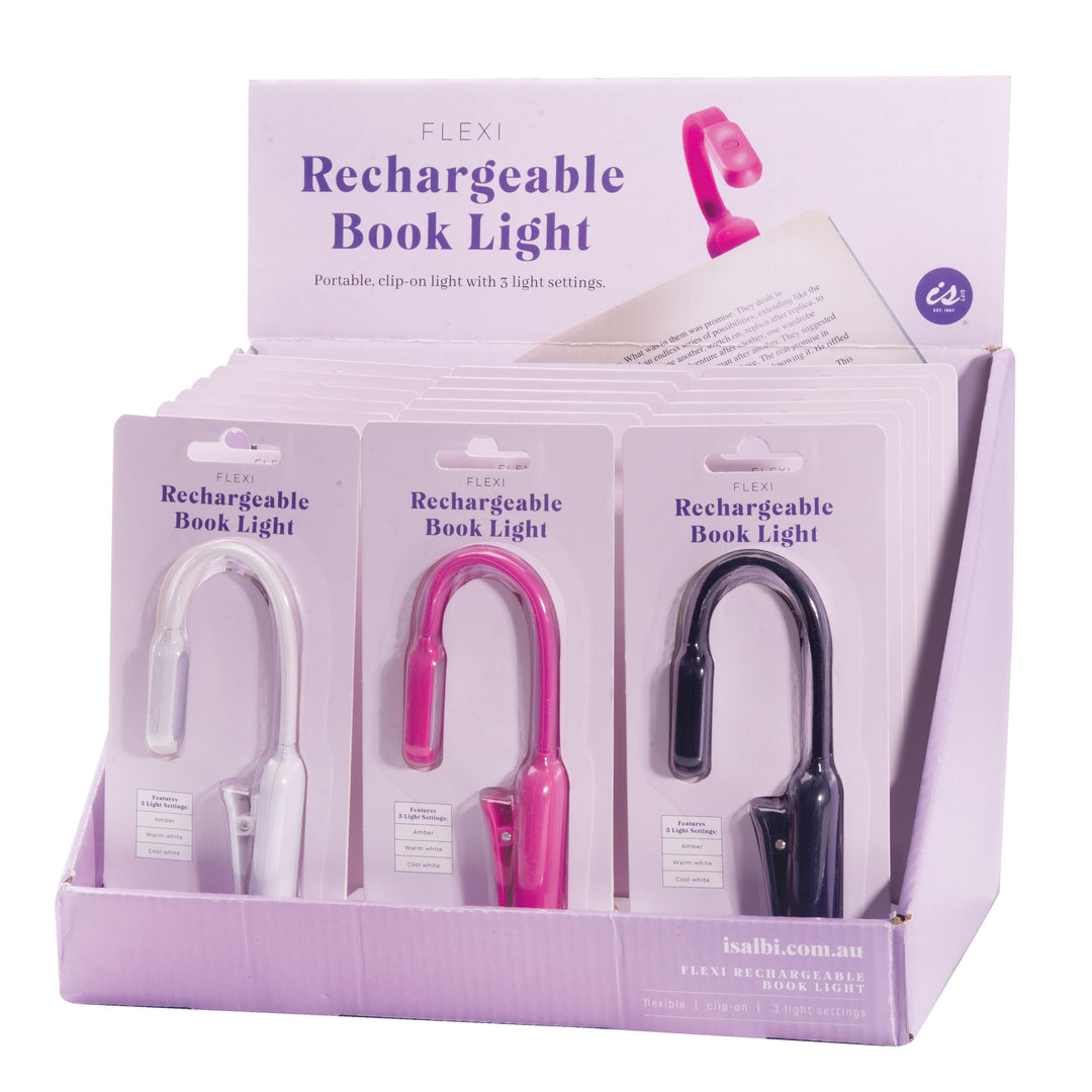 IS Gifts | Flexi Clip-On Rechargeable Book Light - Black | Shut the Front Door
