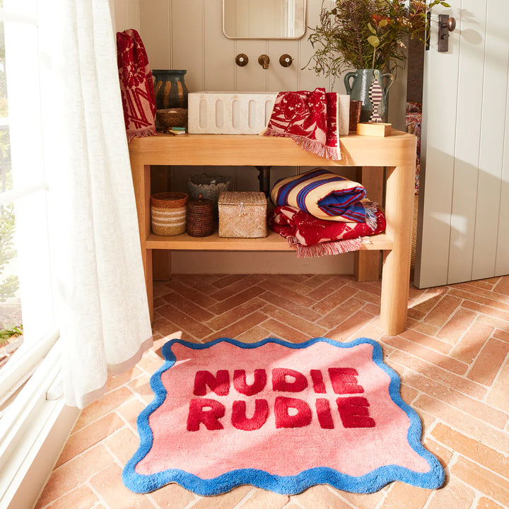 SAGE & CLARE | Amalie Nudie Bath Mat - Hibiscus | Shut the Front Door
