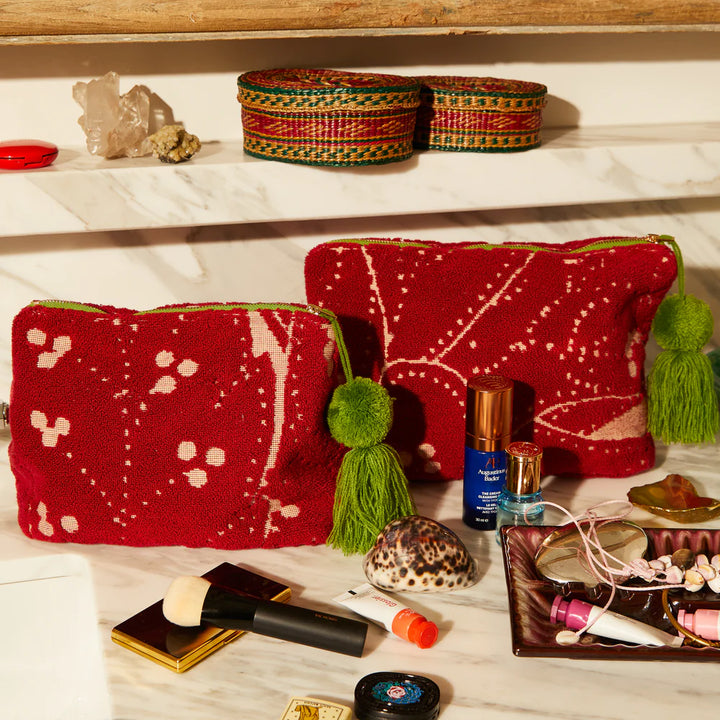 SAGE & CLARE | Lucia Terry Pouch - Crimson Small | Shut the Front Door