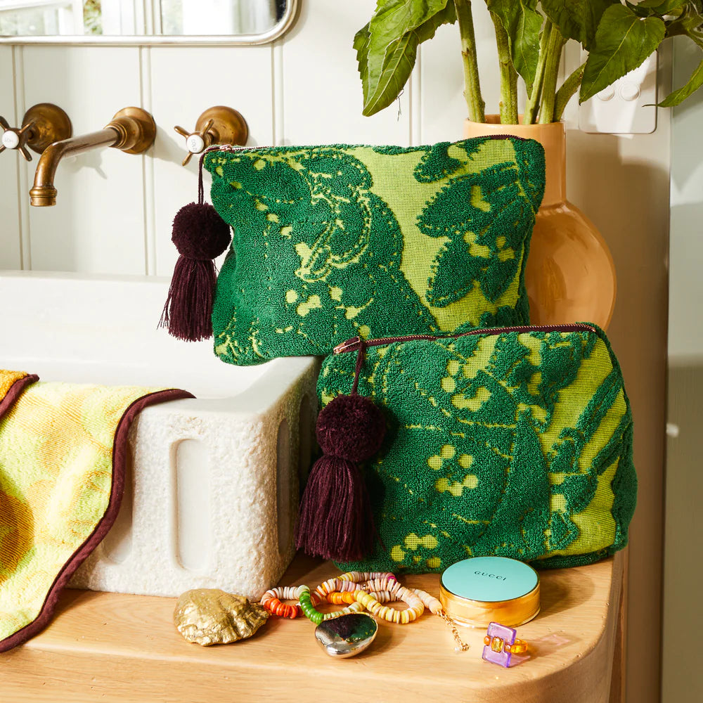 SAGE & CLARE | Lucia Terry Pouch - Kelp Small | Shut the Front Door