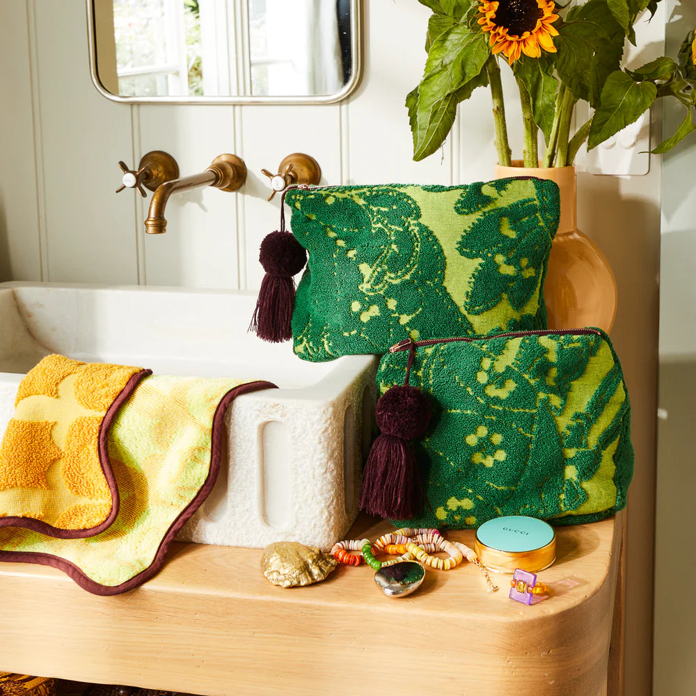 SAGE & CLARE | Lucia Terry Pouch - Kelp Small | Shut the Front Door