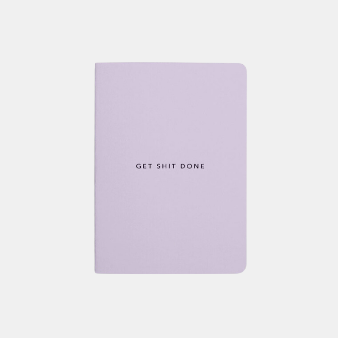 Mi Goals | Get Shit Done Notebook A6 Lilac | Shut the Front Door