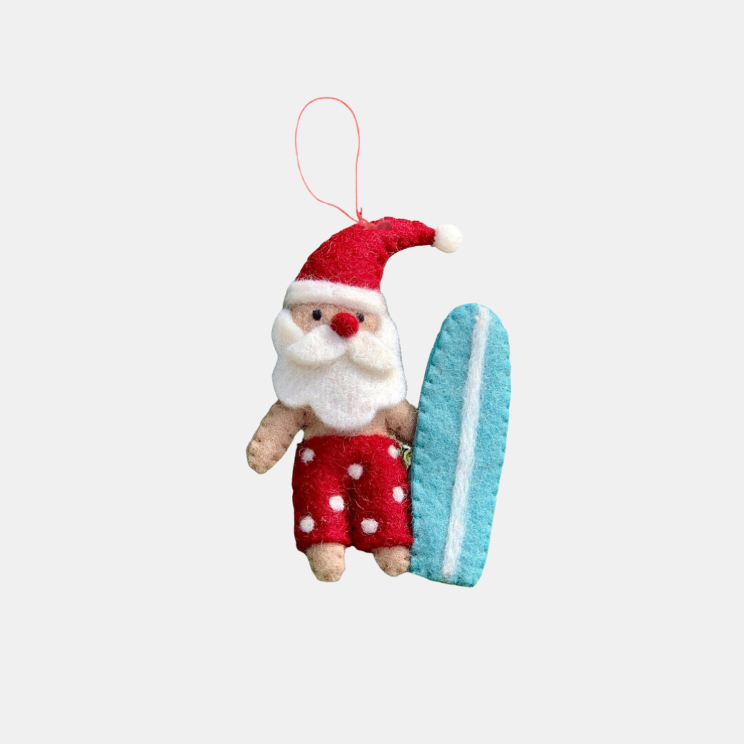 Pashom | Surfboard Santa Decoration - Red Shorts | Shut the Front Door