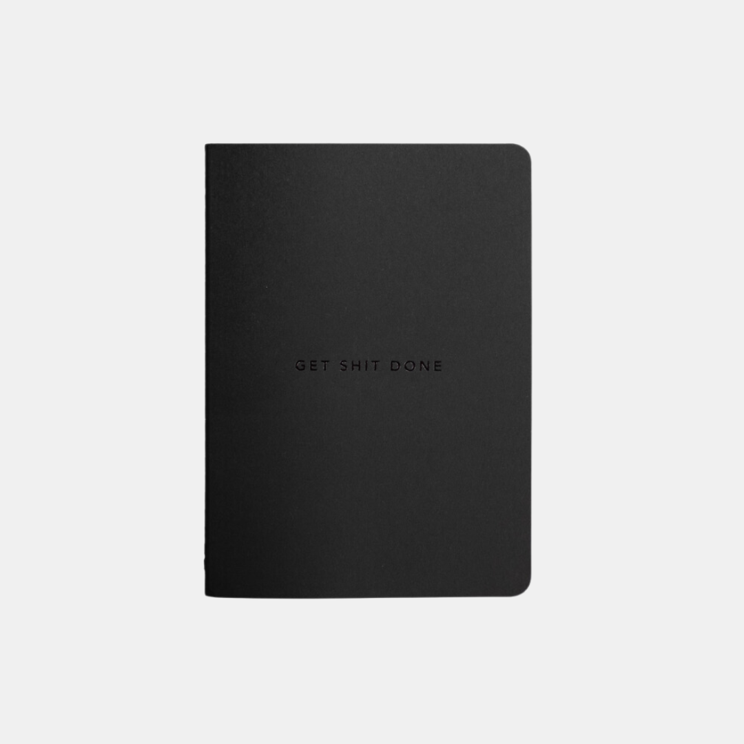 Mi Goals | Get Shit Done Notebook A6 - Black | Shut the Front Door