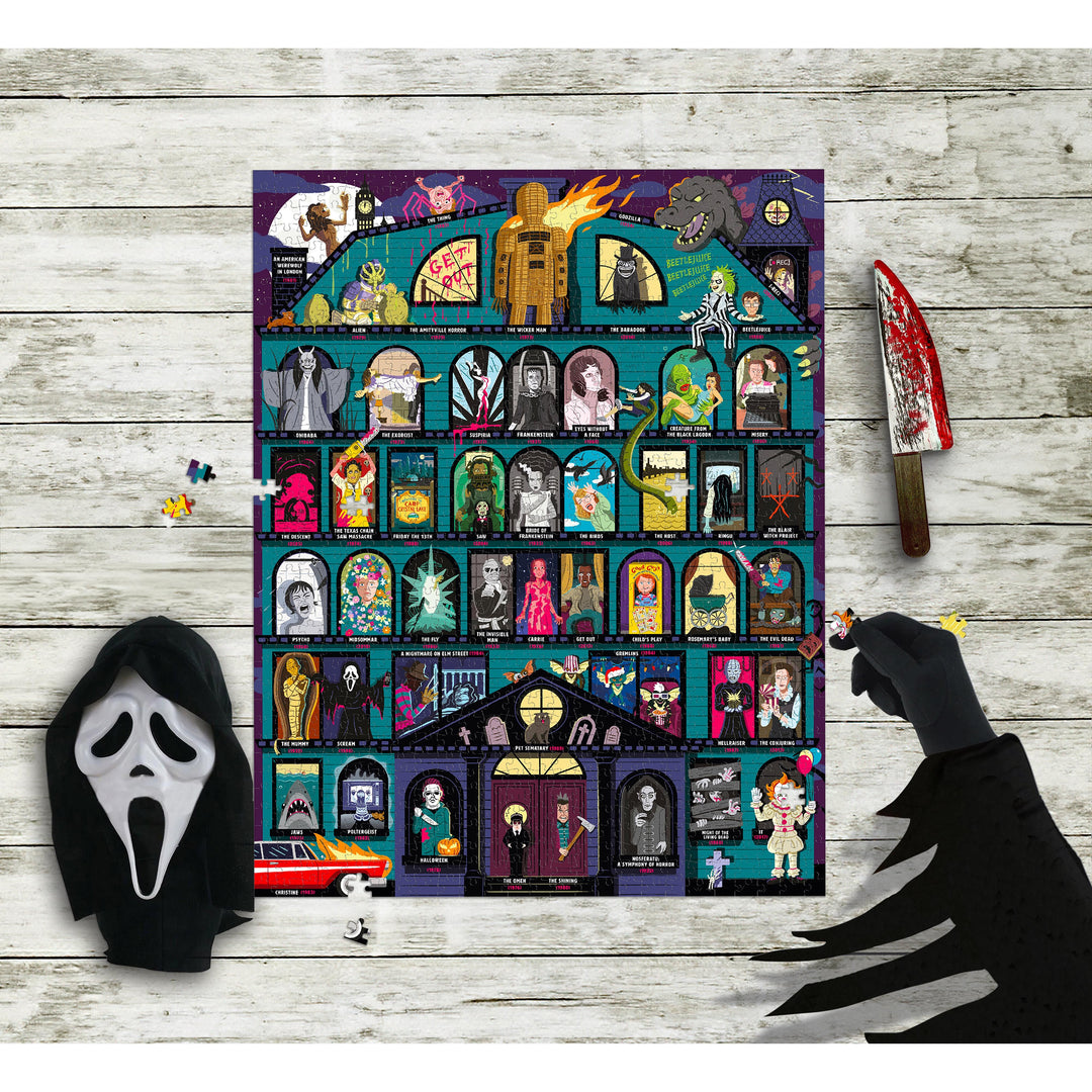 Ridleys | Bucket List Puzzle - 50 Must-Watch Scary Movies 1000pcs | Shut the Front Door