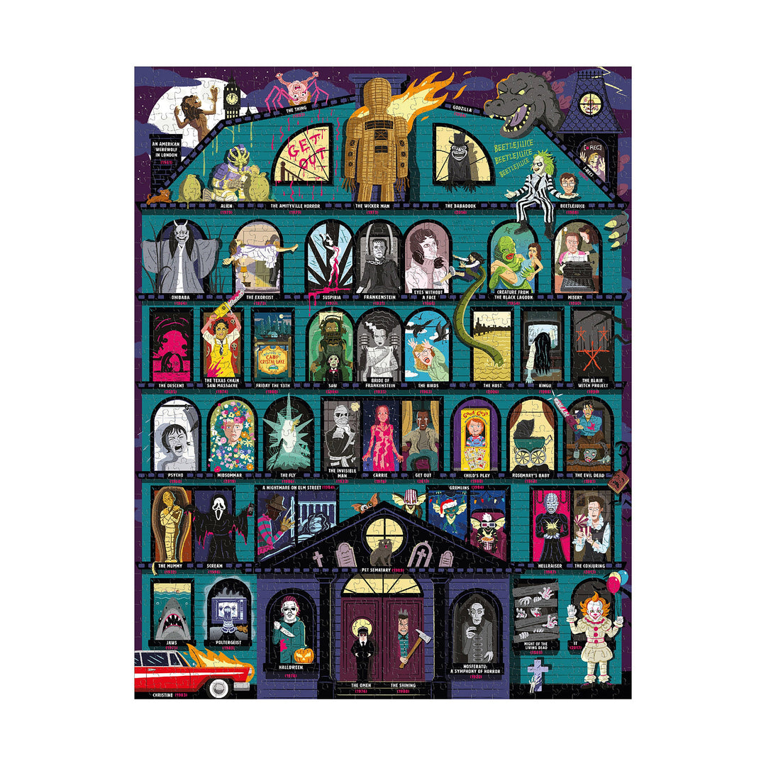 Ridleys | Bucket List Puzzle - 50 Must-Watch Scary Movies 1000pcs | Shut the Front Door