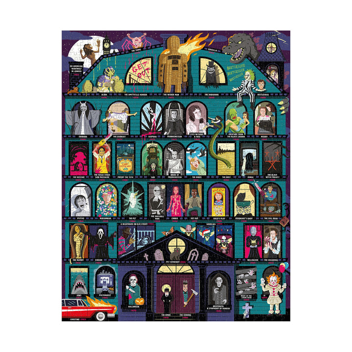 Ridleys | Bucket List Puzzle - 50 Must-Watch Scary Movies 1000pcs | Shut the Front Door