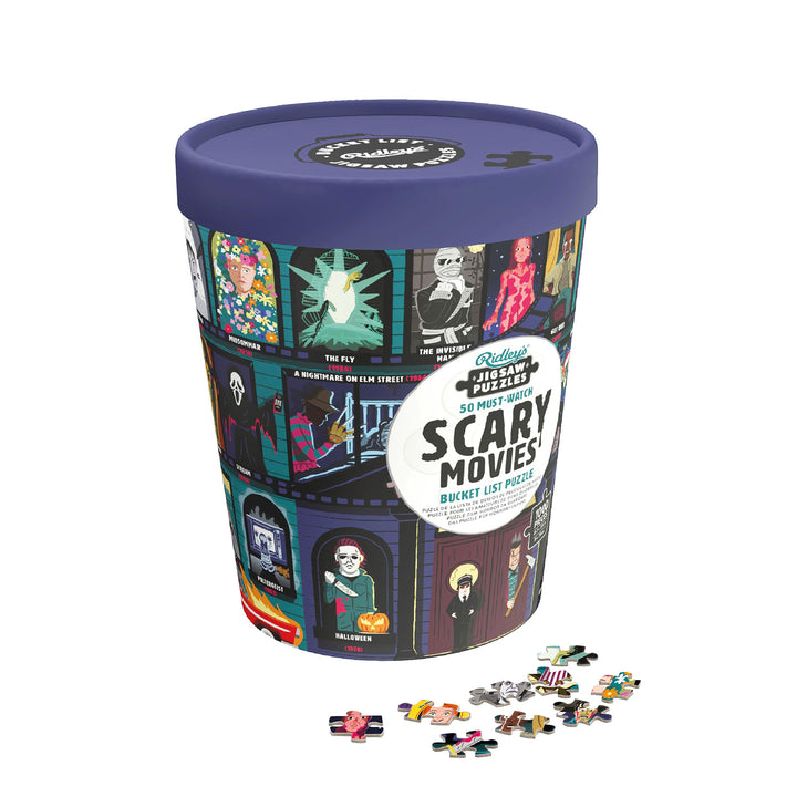 Ridleys | Bucket List Puzzle - 50 Must-Watch Scary Movies 1000pcs | Shut the Front Door