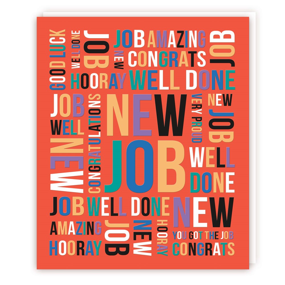 Tracks | Card - New Job Rainbow Words | Shut the Front Door