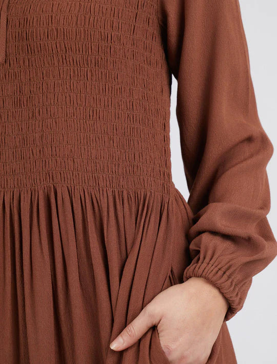 Elm Knitwear | Lottie Midi Dress - Chocolate | Shut the Front Door