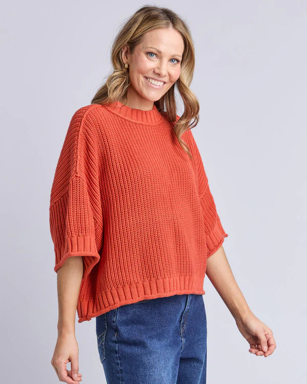Elm Knitwear | Luela Short Sleeve Knit - Orange | Shut the Front Door