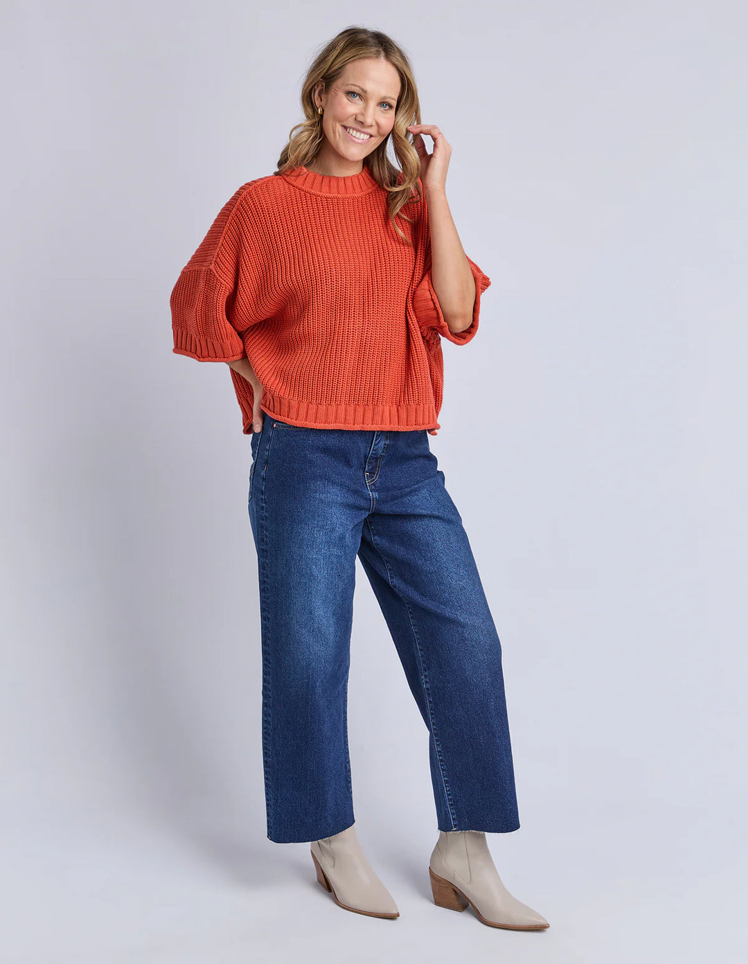 Elm Knitwear | Luela Short Sleeve Knit - Orange | Shut the Front Door