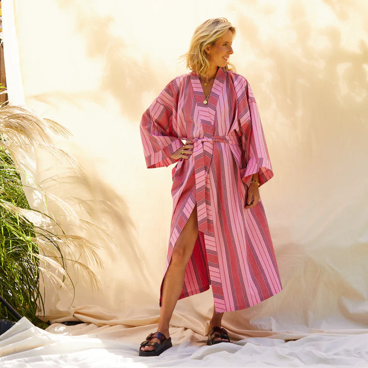 SAGE & CLARE | Brigitte Cotton Bath Robe - Scarlet | Shut the Front Door
