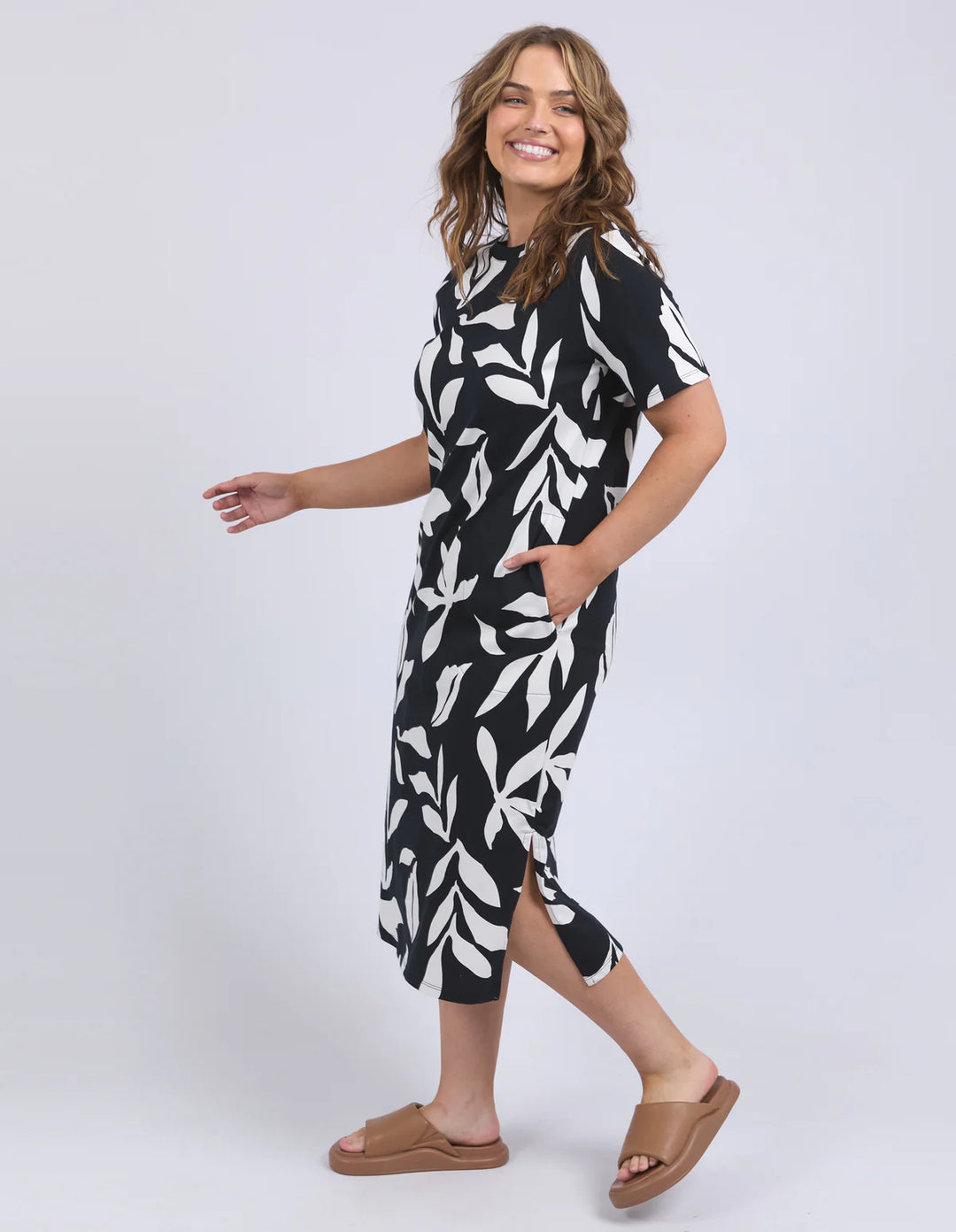 Elm Knitwear | Mimosa Tee Dress - Print Black | Shut the Front Door