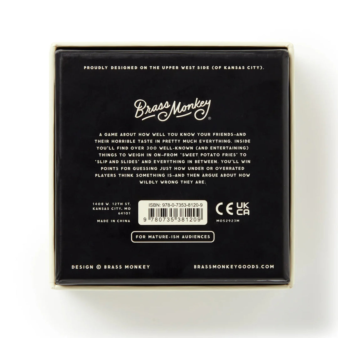 Brass Monkey | Overated/Underrated Social Game | Shut the Front Door