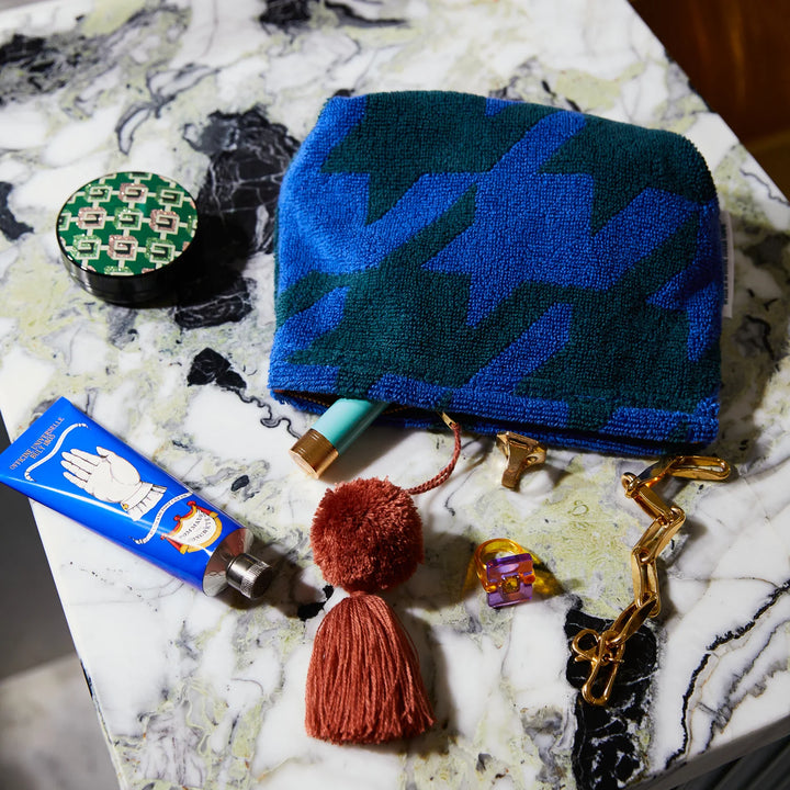 SAGE & CLARE | Vinita Terry Pouch Small - Lapis | Shut the Front Door