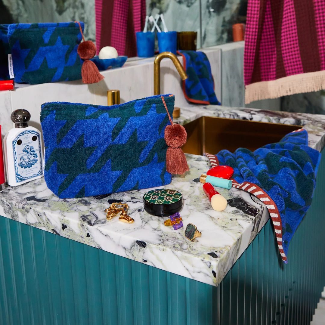 SAGE & CLARE | Vinita Terry Pouch Small - Lapis | Shut the Front Door