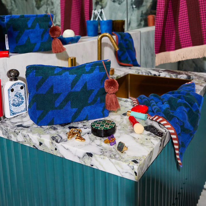 SAGE & CLARE | Vinita Terry Pouch Small - Lapis | Shut the Front Door