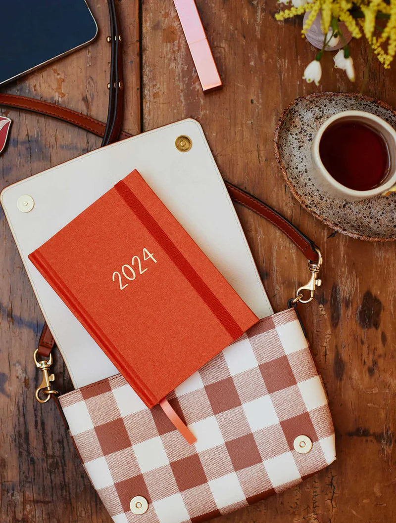 Write to Me Stationery | 2024 Pocket Planner - Apricot | Shut the Front Door