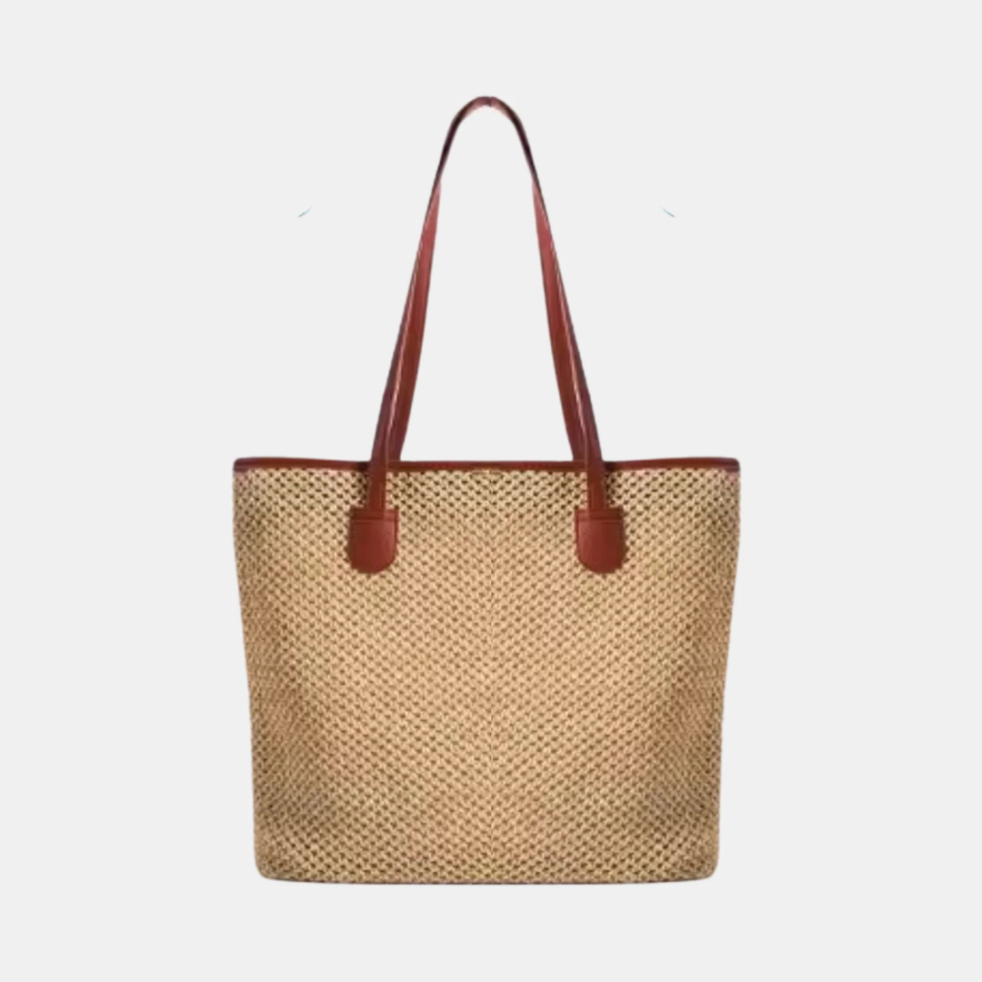 Antigone | Poppy Woven Tote Bag - Apricot | Shut the Front Door