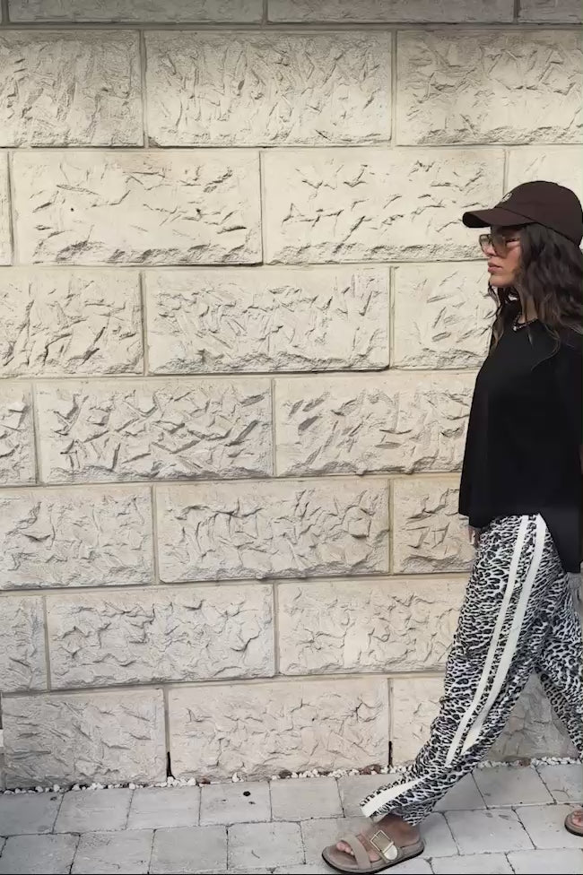 Relaxed Drawstring Pant - Leopard Linen Blend