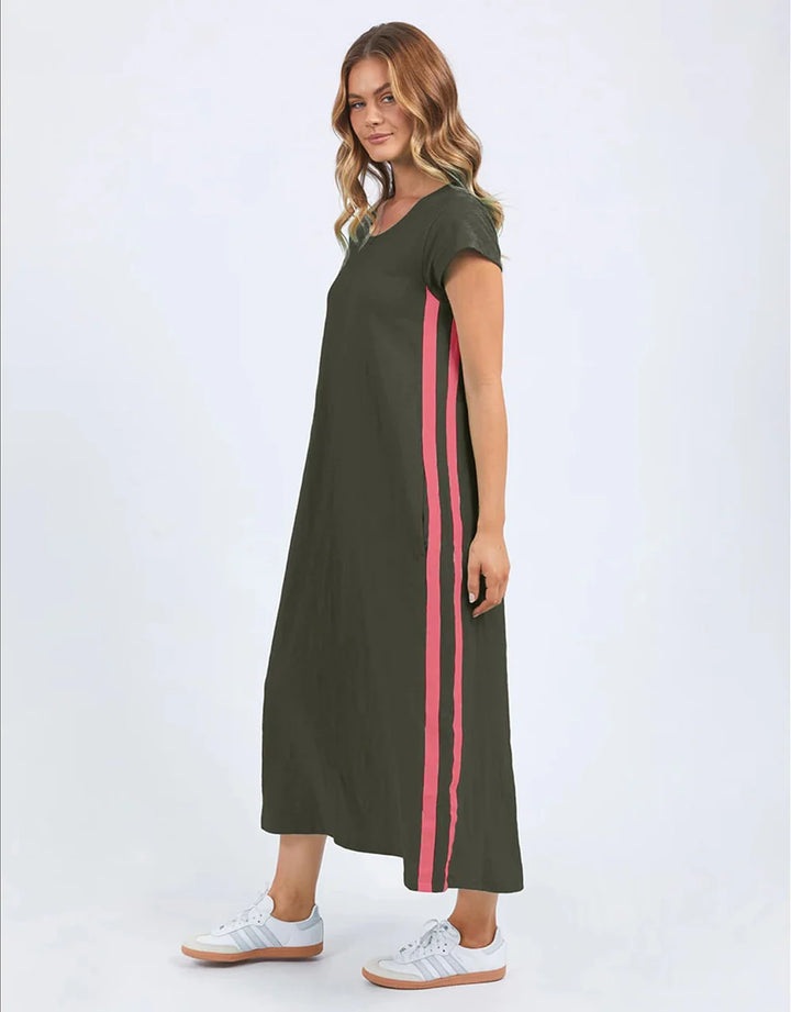 Recovery Dress - Dark Khaki/Coral