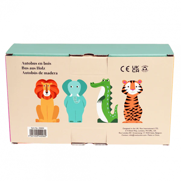 Rex London | Colourful Creatures Wooden Bus | Shut the Front Door
