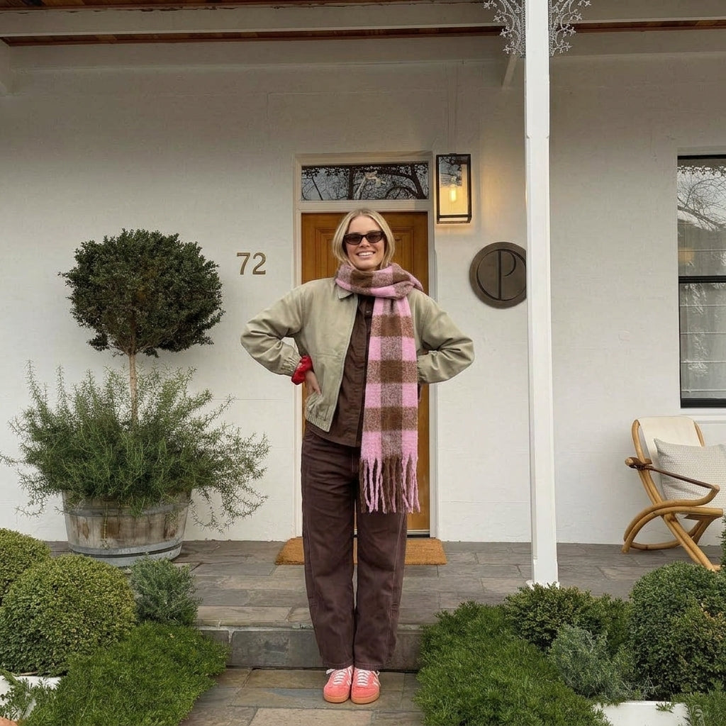 Antigone | Veira Scarf - Rosewood Blush Plaid | Shut the Front Door