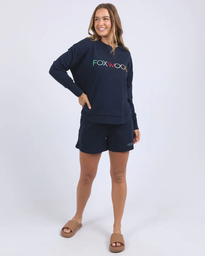 Foxwood | Simplified Confetti Short- Navy | Shut the Front Door