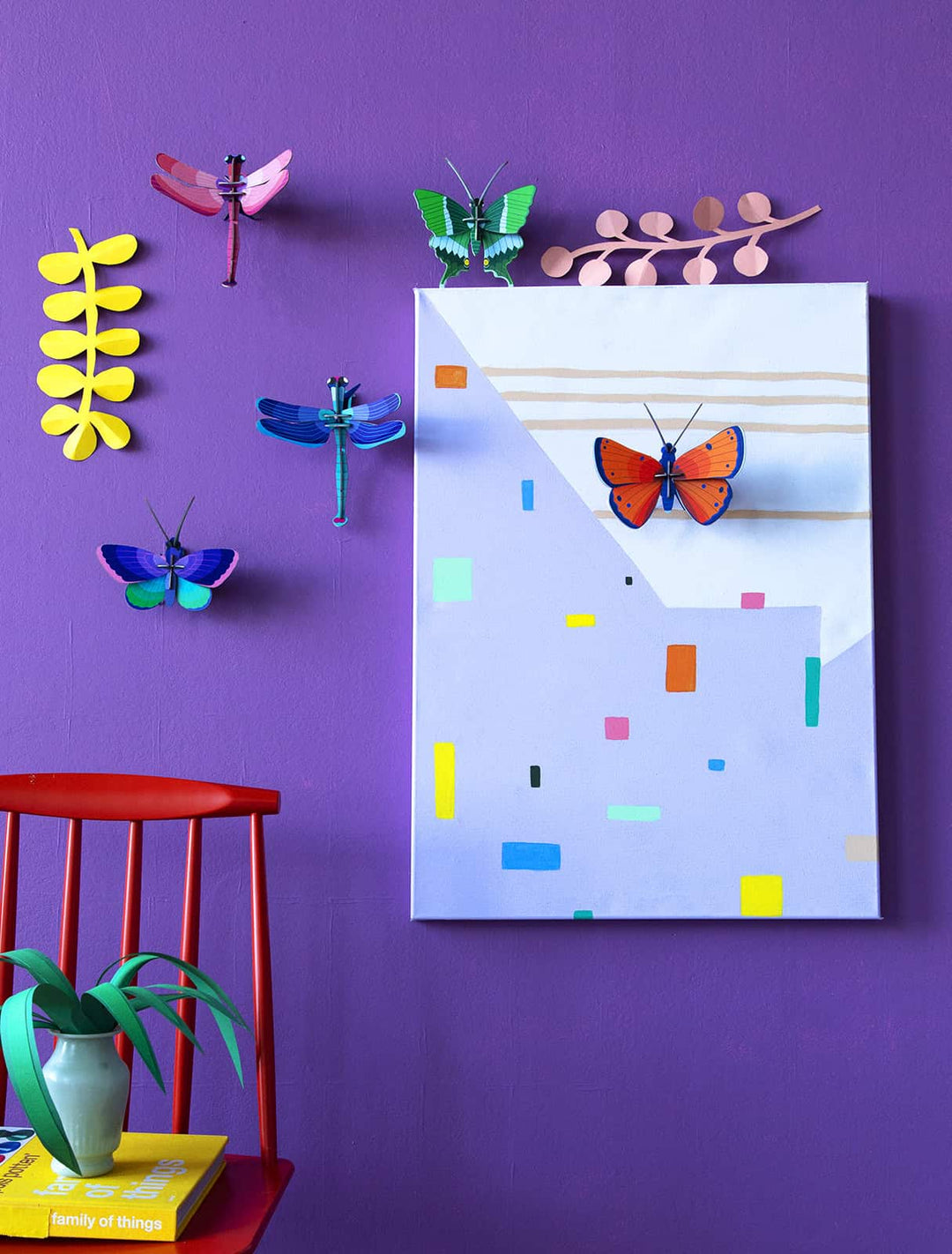 Wall Art Butterflies (B7) - Ruby Dragonfly