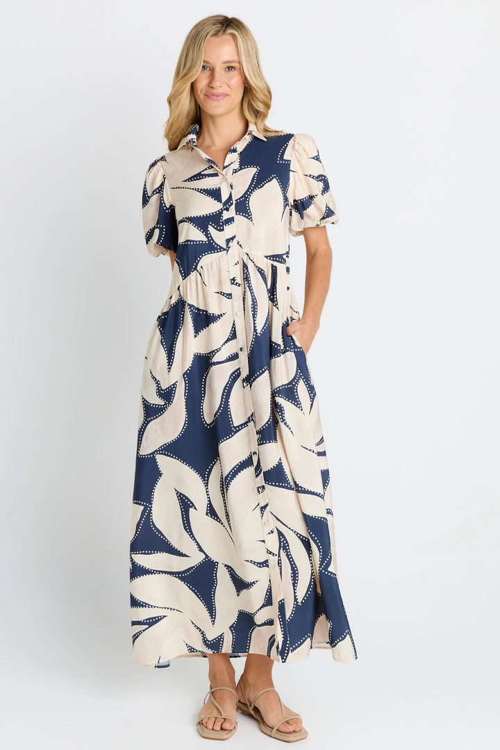 Betty Basics | Nova Shirt Dress - Floral Print Navy | Shut the Front Door
