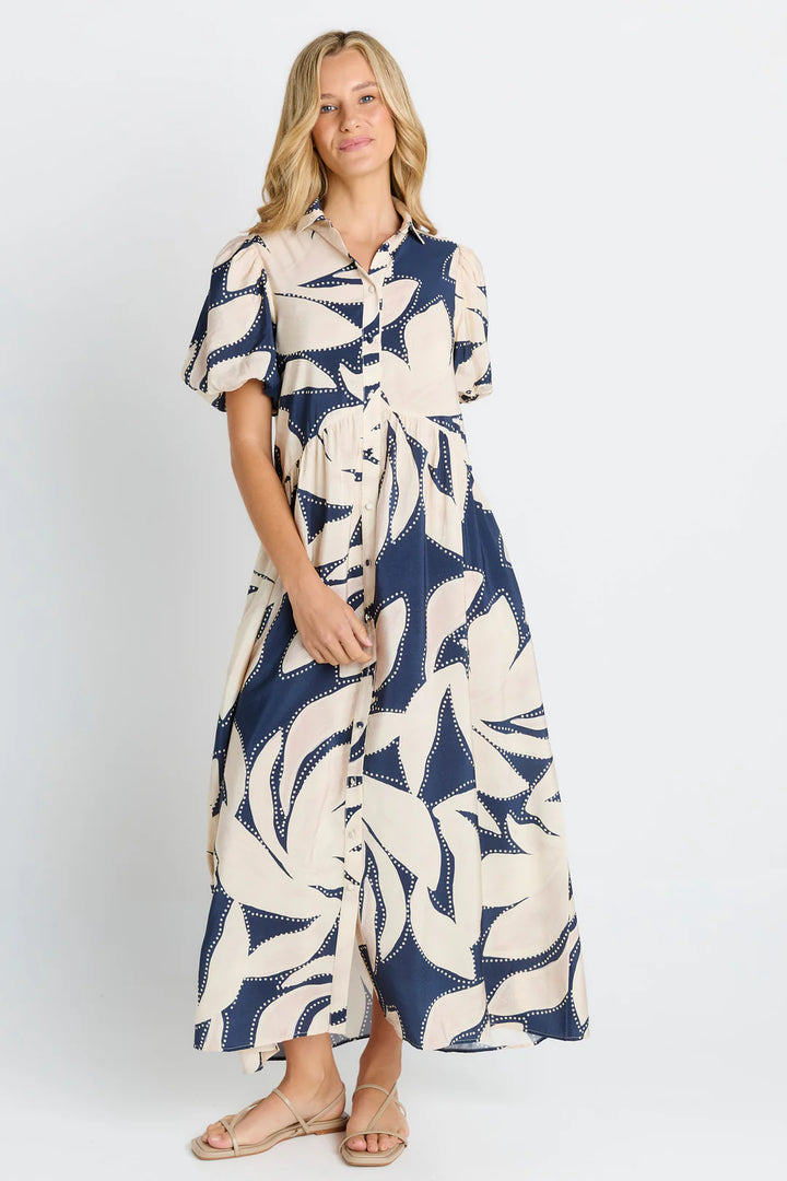 Betty Basics | Nova Shirt Dress - Floral Print Navy | Shut the Front Door