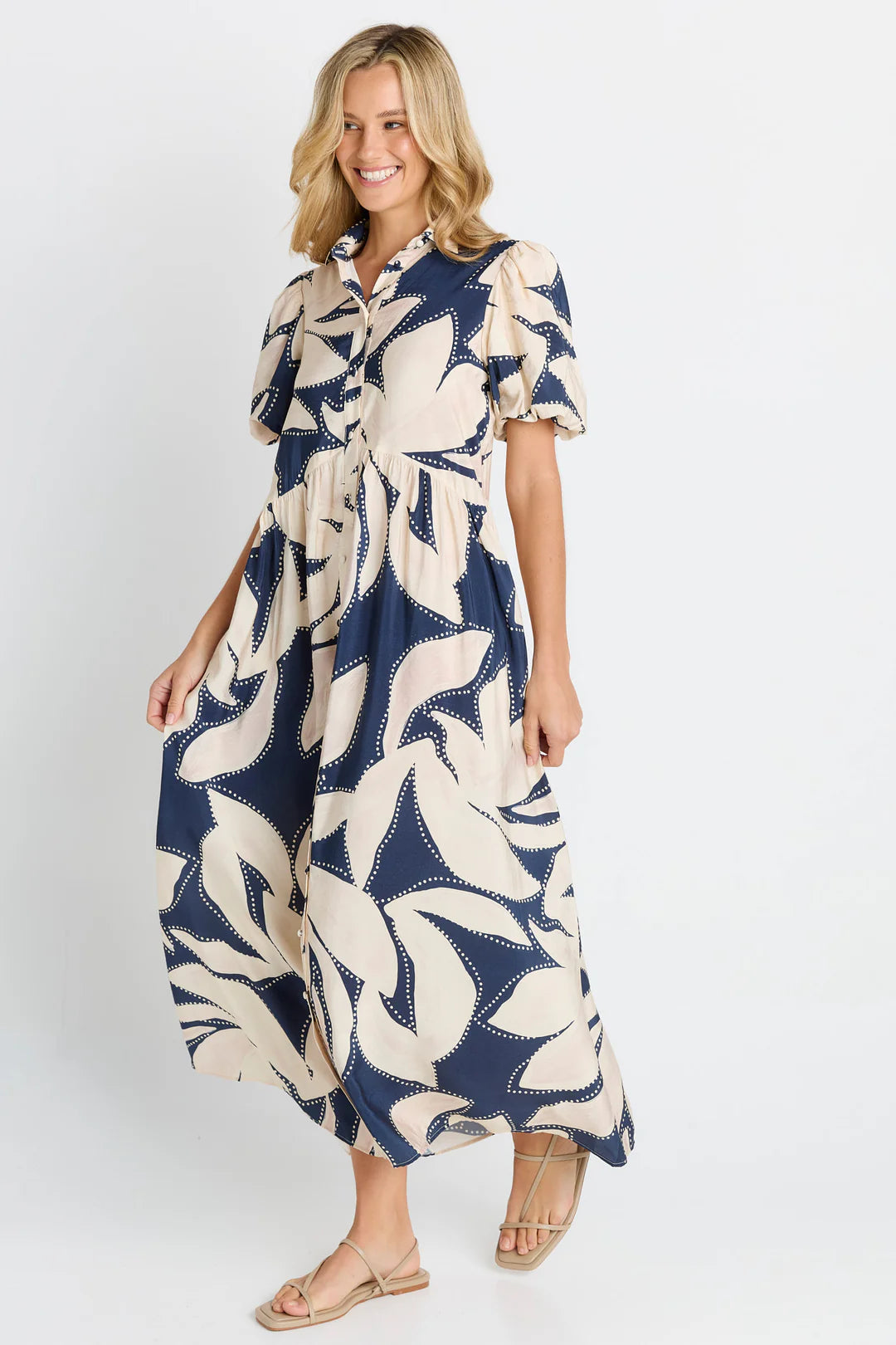 Betty Basics | Nova Shirt Dress - Floral Print Navy | Shut the Front Door