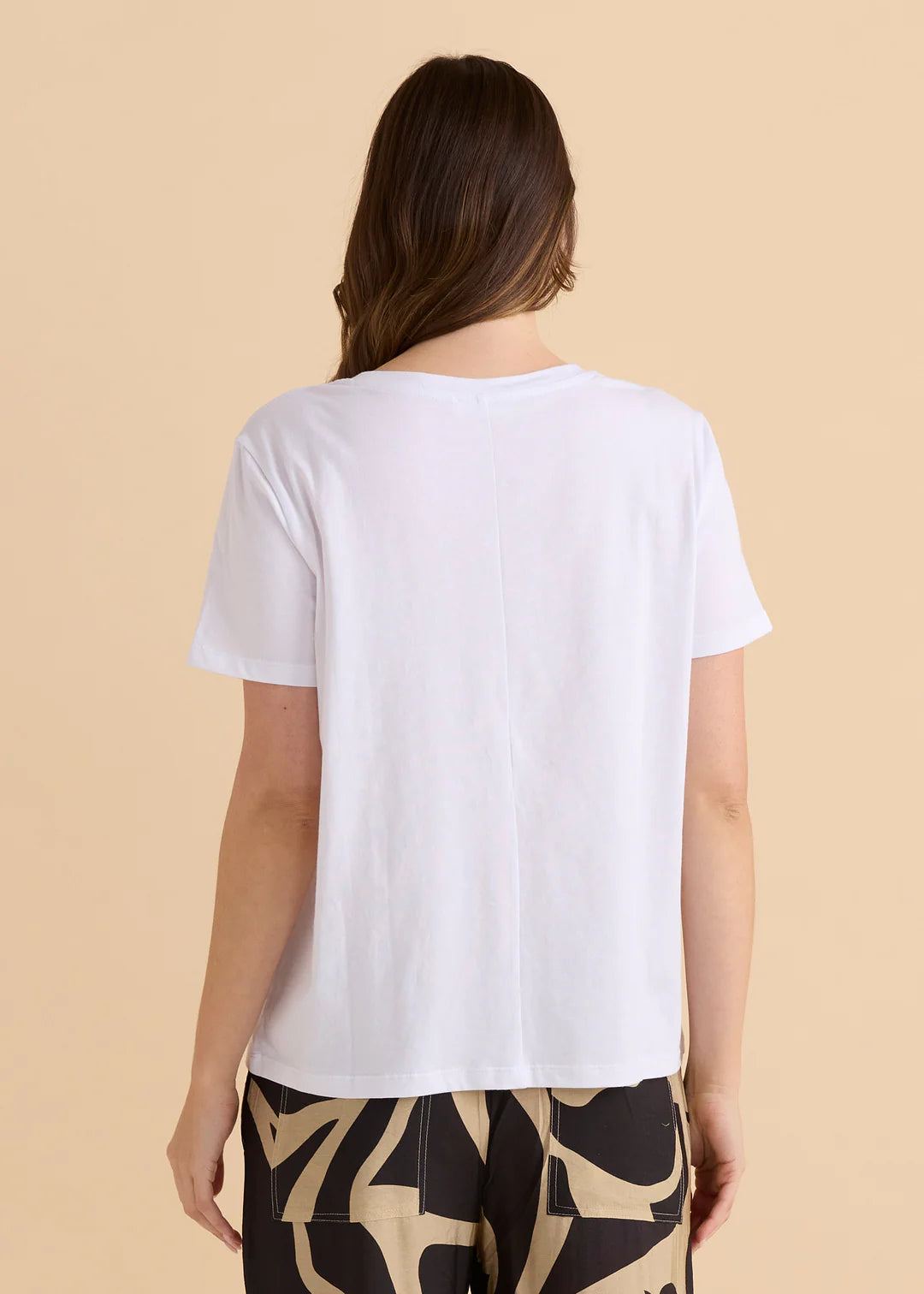 Ellia Crew Tee - Monochrome Floral White