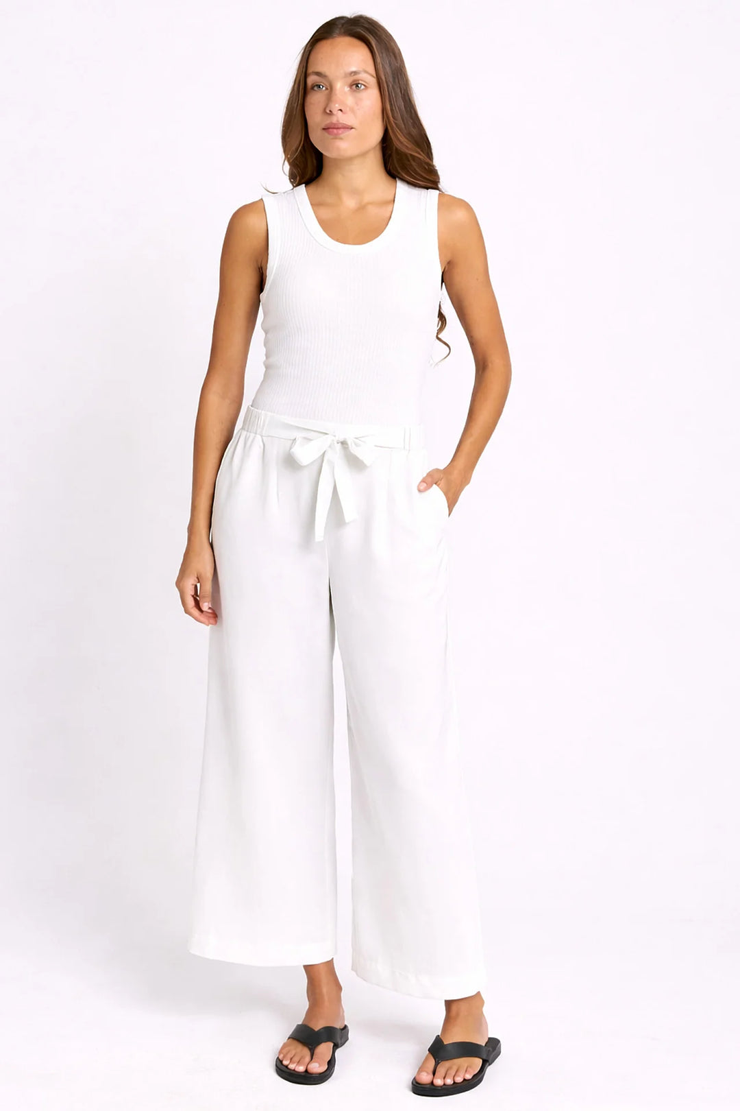 Bella Crop Pants - White