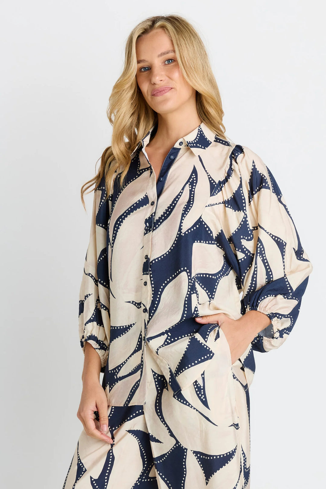 Betty Basics | Nova Shirt -Floral Print Navy | Shut the Front Door