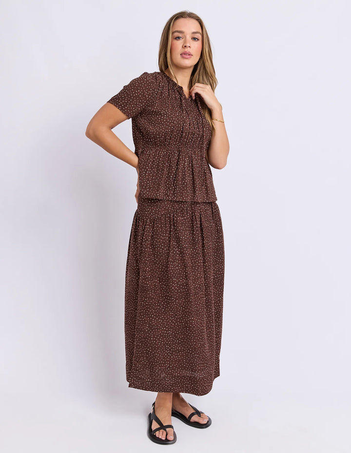 Wren Spot Skirt - Chocolate