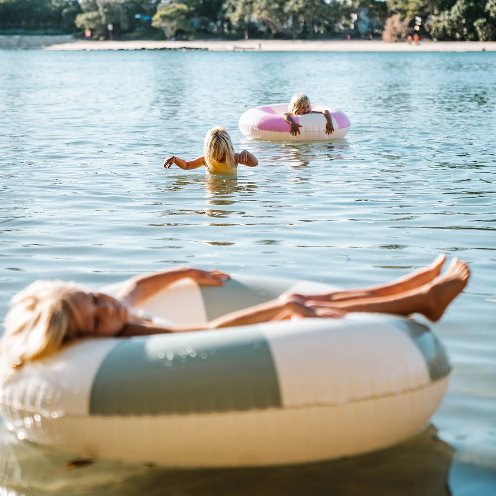 Sunnylife | Tube Pool Ring - The Vacay Soft Olive Stripe | Shut the Front Door
