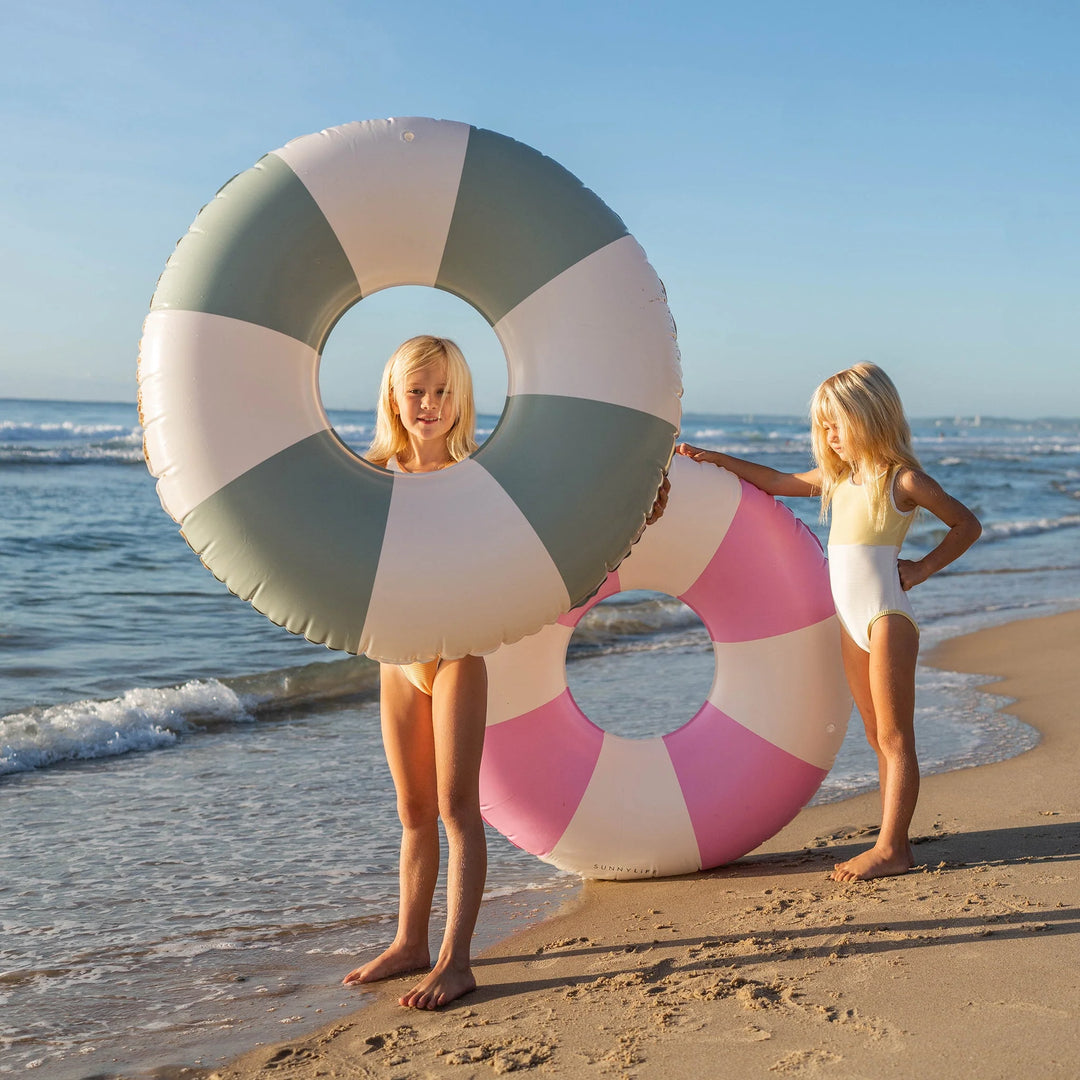 Sunnylife | Tube Pool Ring - The Vacay Soft Olive Stripe | Shut the Front Door